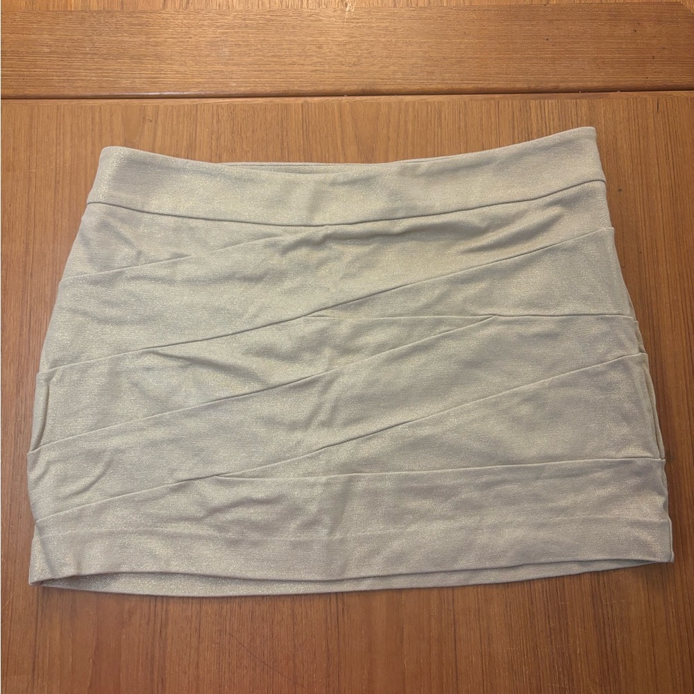 Express Gold Mini Skirt
